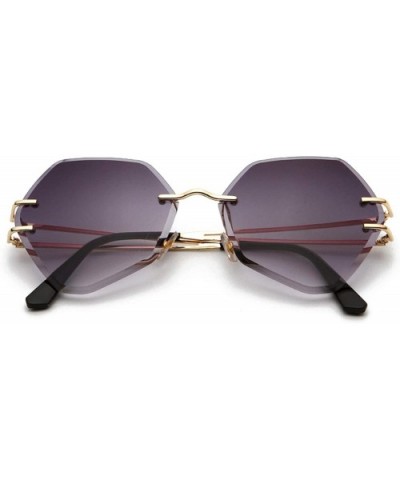 Square Rimless Sunglasses Women Gradient Lens Clear Sun Glasses Ladies Vintage Oversized Eyewear - 13 - CG18W7IWMG8 $16.56 Ri...