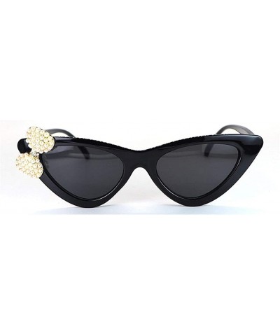 Rhinestone Designer Retro Cat Eye Sunglasses Small Durable 2020 Fashion Ladies Women UV400 - Pearl - C7198G9NSXO $22.57 Cat Eye