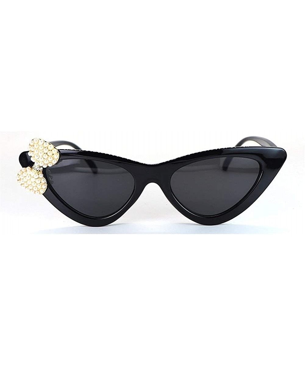 Rhinestone Designer Retro Cat Eye Sunglasses Small Durable 2020 Fashion Ladies Women UV400 - Pearl - C7198G9NSXO $22.57 Cat Eye