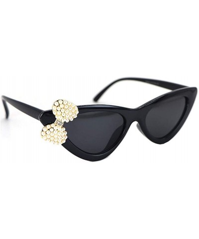 Rhinestone Designer Retro Cat Eye Sunglasses Small Durable 2020 Fashion Ladies Women UV400 - Pearl - C7198G9NSXO $22.57 Cat Eye