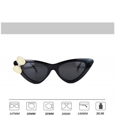 Rhinestone Designer Retro Cat Eye Sunglasses Small Durable 2020 Fashion Ladies Women UV400 - Pearl - C7198G9NSXO $22.57 Cat Eye