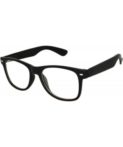 Retro Black Vintage Party Sunglasses Black Shiny Frame Clear Lens Brand - CT185RY6LO8 $7.18 Sport