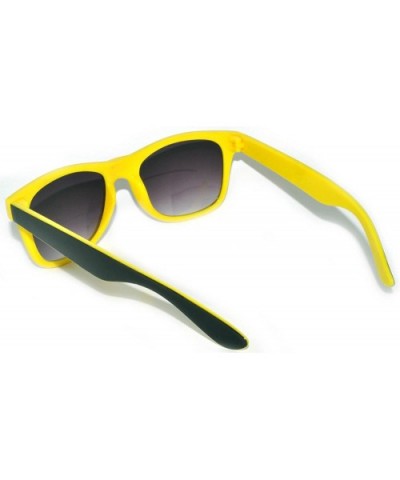 Classic Retro Vintage Two - Tone Frame Smoke Lens Sunglasses Fashion Style Owl - Yellow - C511P8ZKYGJ $5.69 Wayfarer