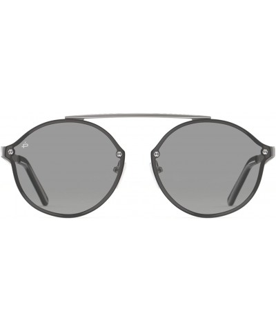 Places We Love Collection "The Orient" Polarized Round Sunglasses - Gunmetal/Silver Mirror - C018DO9WSL3 $11.58 Aviator