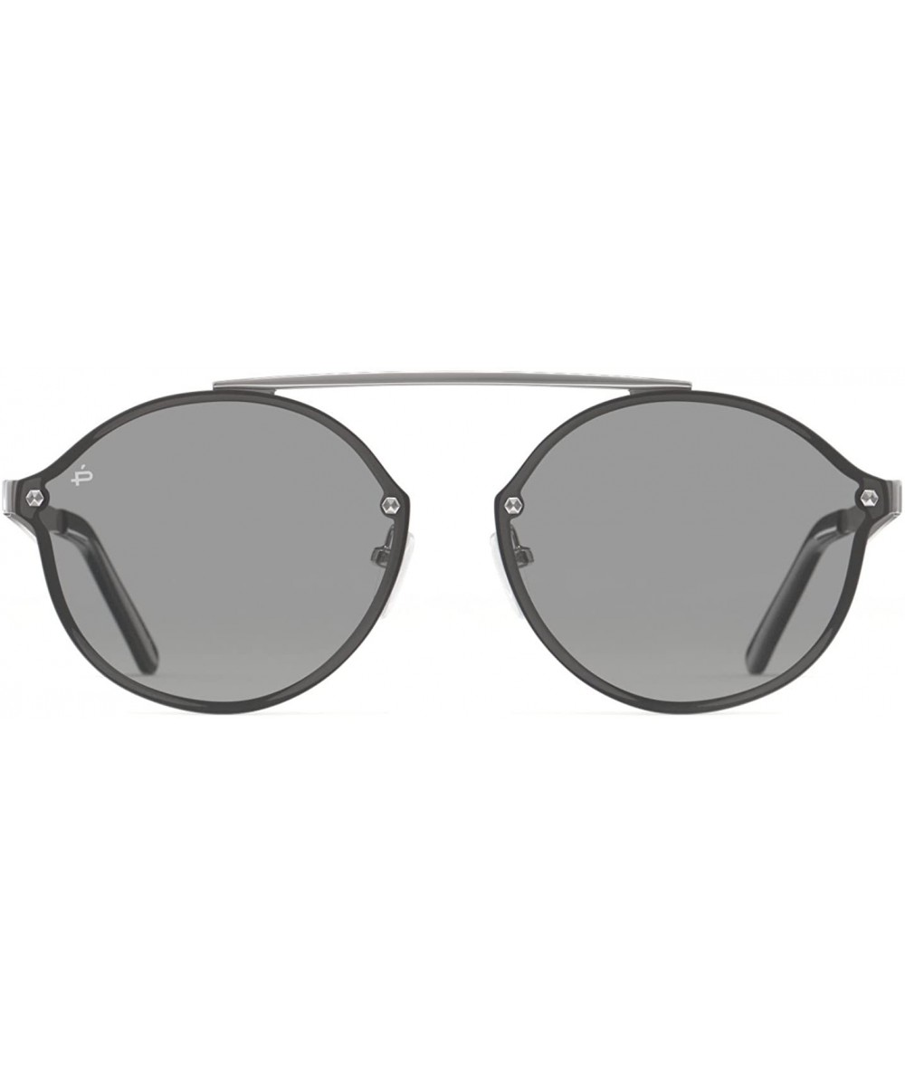 Places We Love Collection "The Orient" Polarized Round Sunglasses - Gunmetal/Silver Mirror - C018DO9WSL3 $11.58 Aviator