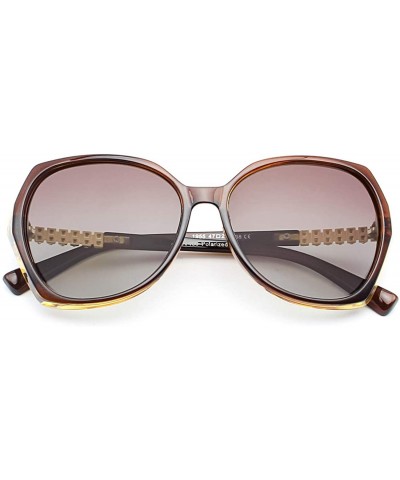 Classic Oversized Polarized Sunglasses for Women - Rhinestone Frame Sun Glasses UV400 Protection - Brown - CW18WQH5KTO $8.92 ...