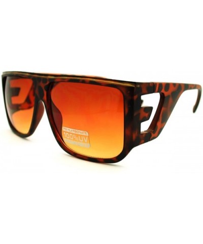 Oversized Square Flat Top Sunglasses Boxy Bold Fashion - Tortoise - C911GIBI2SJ $6.94 Oversized