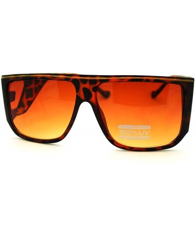 Oversized Square Flat Top Sunglasses Boxy Bold Fashion - Tortoise - C911GIBI2SJ $6.94 Oversized