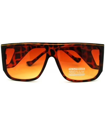 Oversized Square Flat Top Sunglasses Boxy Bold Fashion - Tortoise - C911GIBI2SJ $6.94 Oversized