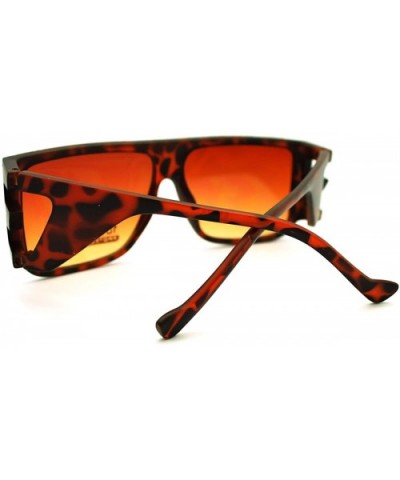 Oversized Square Flat Top Sunglasses Boxy Bold Fashion - Tortoise - C911GIBI2SJ $6.94 Oversized