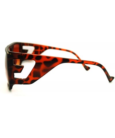 Oversized Square Flat Top Sunglasses Boxy Bold Fashion - Tortoise - C911GIBI2SJ $6.94 Oversized