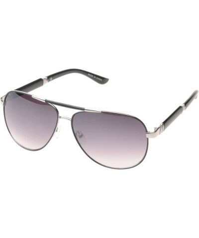 'Ashville' Double Bridge Aviator Fashion Sunglasses - Black - CO11PMFLEO1 $7.52 Aviator