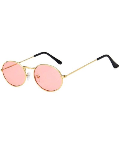 Retro Sunglasses Vintage Small Metal Oval Frame Colorful UV400 Mirror Travel 5 - 7 - C818YKUH7OD $7.45 Oval