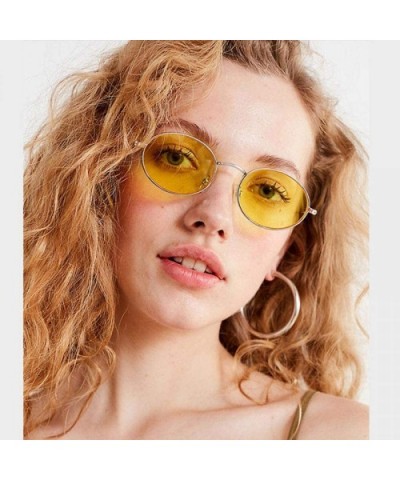 Retro Sunglasses Vintage Small Metal Oval Frame Colorful UV400 Mirror Travel 5 - 7 - C818YKUH7OD $7.45 Oval