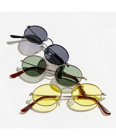 Retro Sunglasses Vintage Small Metal Oval Frame Colorful UV400 Mirror Travel 5 - 7 - C818YKUH7OD $7.45 Oval