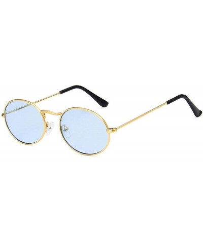 Retro Sunglasses Vintage Small Metal Oval Frame Colorful UV400 Mirror Travel 5 - 7 - C818YKUH7OD $7.45 Oval