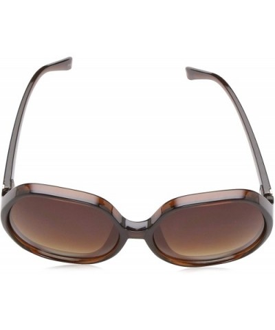 Women's LD277 Hexagon-Shaped Sunglasses with 100% UV Protection - 61 mm - Brown Clear - C218O30NOEU $36.74 Round