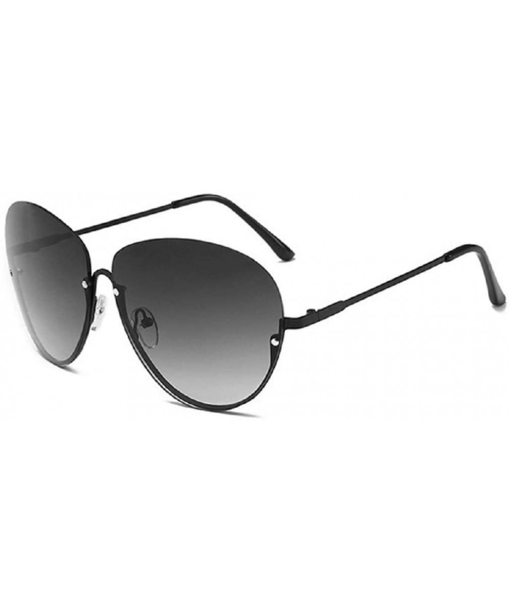 Fashion Oversized Rimless Sunglasses Women Clear Lens Glasses - L - CO18S8TXAR9 $6.10 Rimless