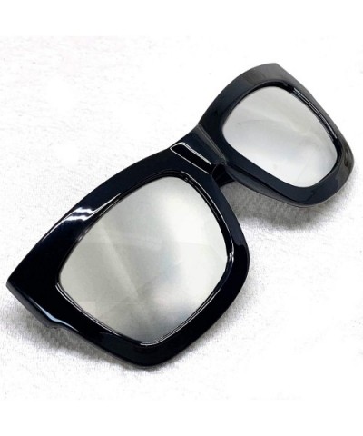 Vintage Inspired Geek Oversized Square Thick Horn Rimmed Eyeglasses Clear Lens - Black 30108 - CD199QYATM3 $7.39 Oversized