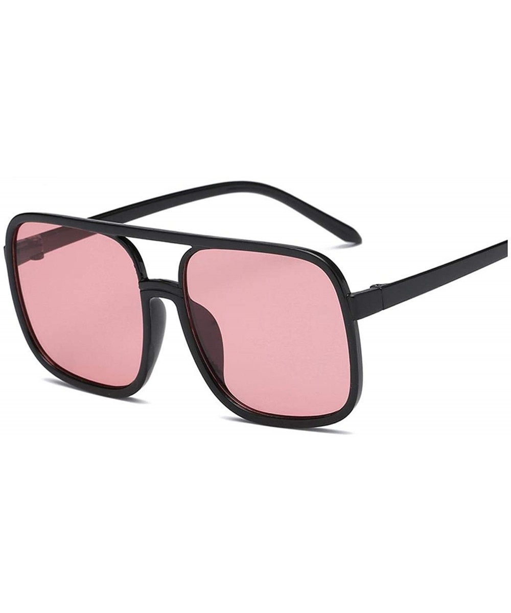 2018 Women Oversized Aviation Square Sunglasses Diamond New Fashion Er Black Red Female Sun Glasses - Jh15977 C2 - CC198AHR2A...