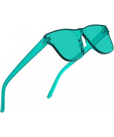 Women Rimless Square Sunglasses Men Eyewear Color Mirror - C2 - CP194ODNYON $19.80 Oval