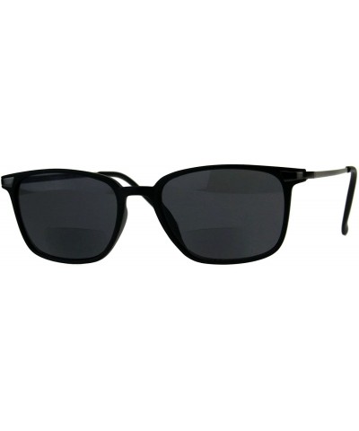 Bifocal Reading Lens Sunglasses Magnified Bottom Lens Stylish Rectangle Frame - Matte Black - C818EMGKDKC $8.24 Rectangular
