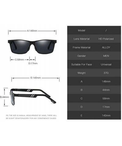 Men's Polarized Sunglasses- Rectangular Full Frame Driving - C1 - CD19706Z5NL $24.52 Rectangular