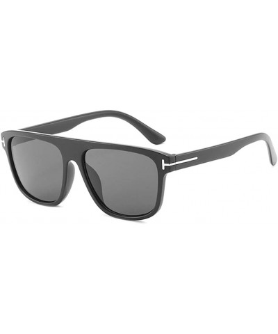 Unisex Sunglasses Fashion Bright Black Grey Drive Holiday Square Non-Polarized UV400 - Sand Black Grey - C918RH6S325 $6.02 Sq...