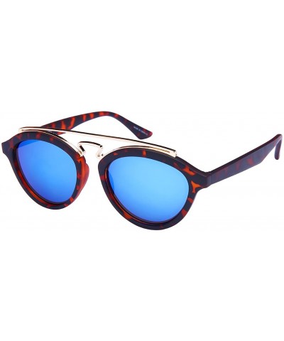Double Bridge Oval Sunglasses w/Color Mirror Lens 541065-REV - Matte Demi - CV12NR1WH55 $6.32 Oval