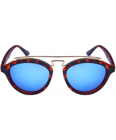 Double Bridge Oval Sunglasses w/Color Mirror Lens 541065-REV - Matte Demi - CV12NR1WH55 $6.32 Oval