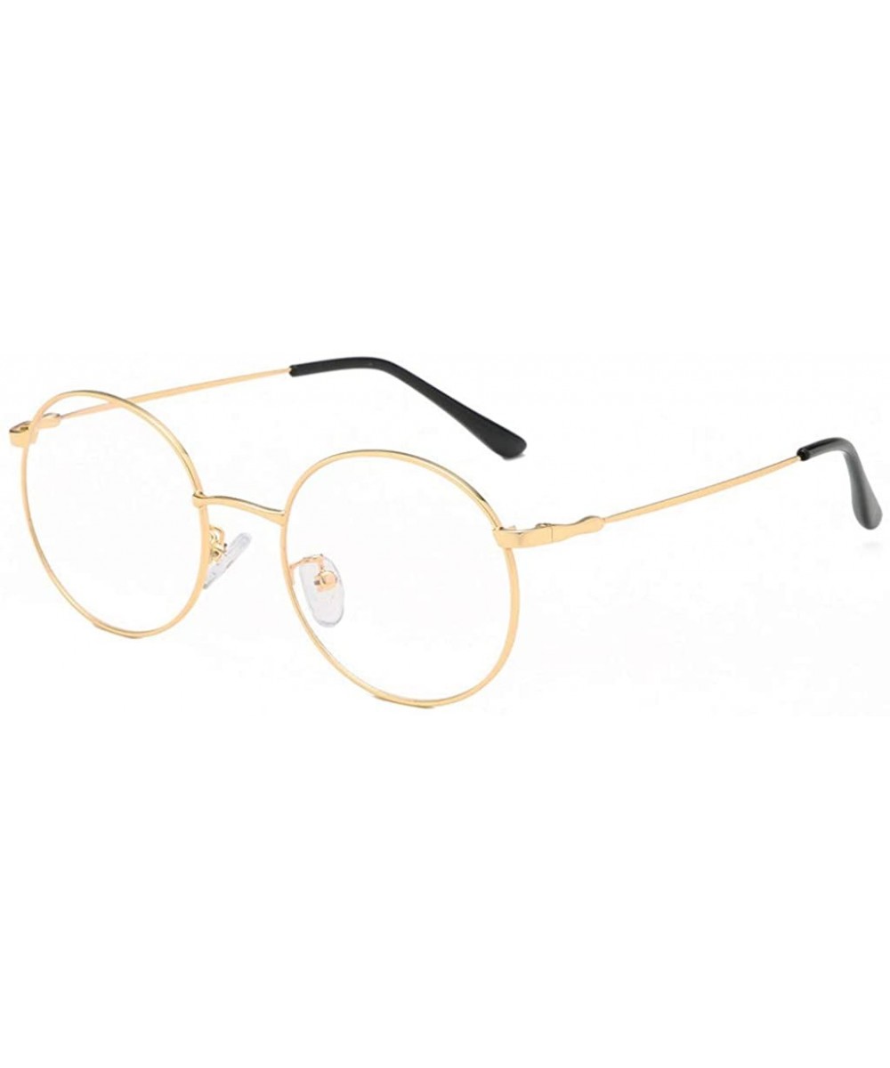 Round Glasses Women Vintage Sunglasses Retro Eyewear Fashion Ladies Sunglasses - Gold - CG18ULN9MKM $5.62 Round