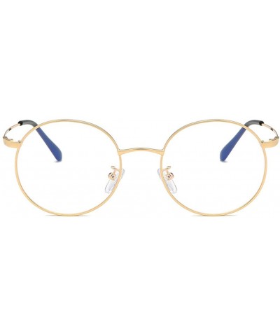 Round Glasses Women Vintage Sunglasses Retro Eyewear Fashion Ladies Sunglasses - Gold - CG18ULN9MKM $5.62 Round