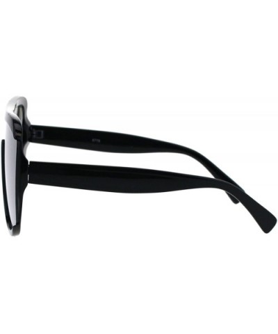 Retro Shield Mod Racer Ironic Plastic Vintage Style Sunglasses - Black Silver Mirror - CX18ES7SCOA $6.41 Sport