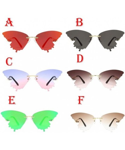 Summer Butterfly Sunglasses Gradient Butterfly Shape Frame - E - CS190MY3XKR $7.75 Sport