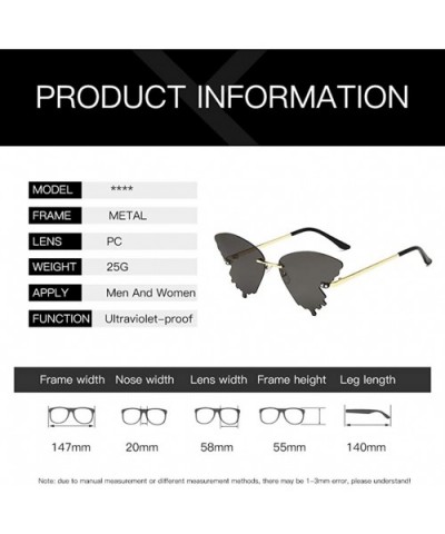 Summer Butterfly Sunglasses Gradient Butterfly Shape Frame - E - CS190MY3XKR $7.75 Sport