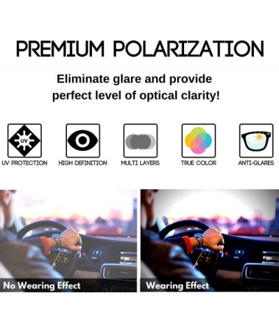 Polarized Sunglasses Activties Protection Ultralight - Black Frame - Polarized White Mirrored Lens - CP194Q80D32 $8.02 Aviator