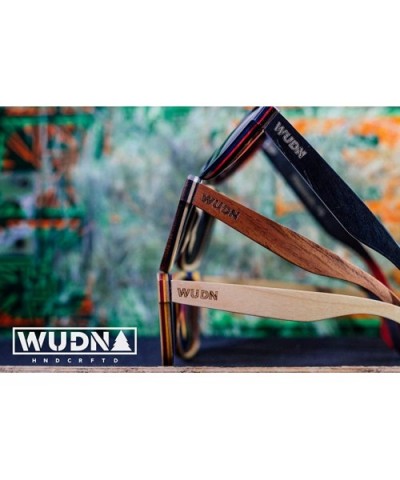 Real Wood Polarized Sunglasses - Escalator Blue Wanderer With Smoke Grey Lenses - CS19492A3GG $30.31 Oval