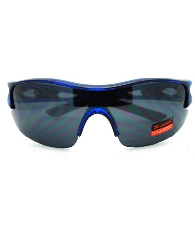 Mens Sports Sunglasses Lite Half Rim Wrap Around Frame - Blue - CC11GPCT48D $7.30 Sport