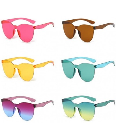 Fashion Jelly Design Style Sunglasses Sexy Retro Sunglasses Resin Lens Sunglasses - Unisex - Celeste - CK199Y4HYOA $9.68 Rimless