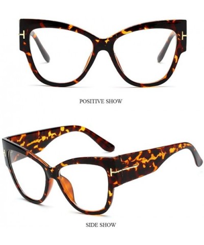 Oversized Bold Frame UV400 HD Lens Full Rimmed Glasses Ladies Sunglasses - Black&transparent - C518DES5RI5 $12.63 Oversized