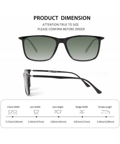 Retro Ultra Light Polarized Sunglasses for Men Women - Glossy Black Frame / Green Lens - CI18UGU8HN0 $11.40 Square