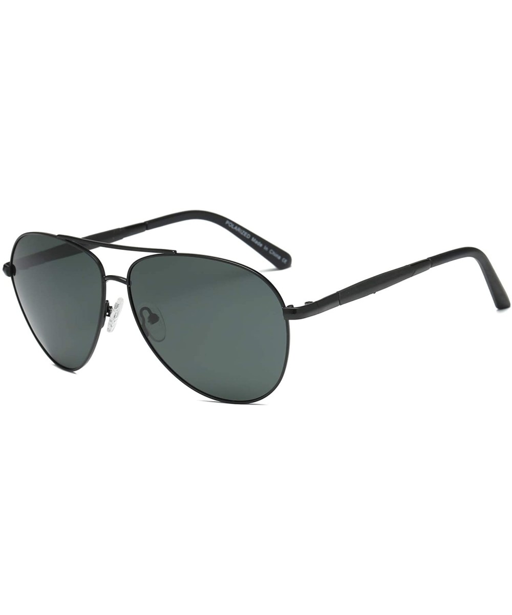 Men Classic Premium Metal Circle Round Polarized HD Lens Aviator Fashion Sunglasses - Olive - CI18WSEN0O5 $16.22 Aviator
