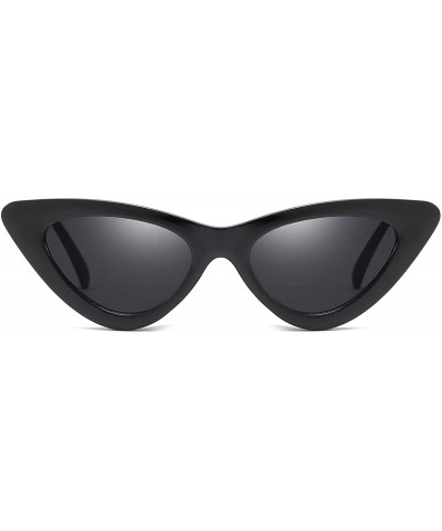 Retro Vintage Cat Eye Sunglasses For Women Mod Style Plastic Frame - Black - CT18MGI5YI7 $6.69 Cat Eye