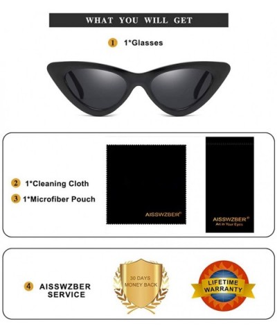 Retro Vintage Cat Eye Sunglasses For Women Mod Style Plastic Frame - Black - CT18MGI5YI7 $6.69 Cat Eye