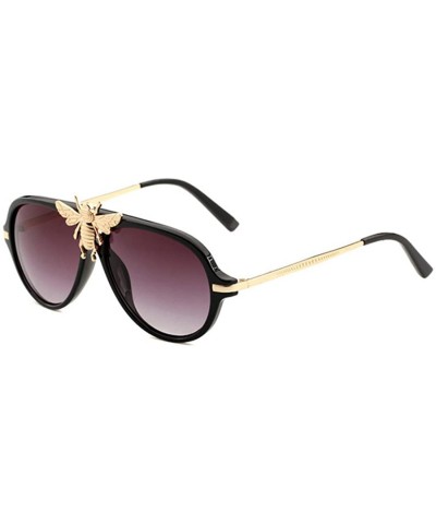 Women Vintage Sunglasses Oversized Resin lens Sun glasses UV400 - Black - CU18NLXOT7W $6.13 Square