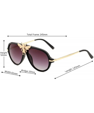 Women Vintage Sunglasses Oversized Resin lens Sun glasses UV400 - Black - CU18NLXOT7W $6.13 Square