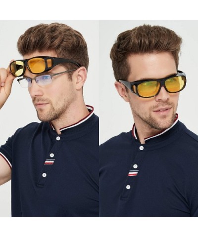 Polarized Night Vision Drving Goggles Fit Over Prescription Glasses Wrap Arounds Sunglasses - Polarized 1 - CC18NCZIAUG $7.10...
