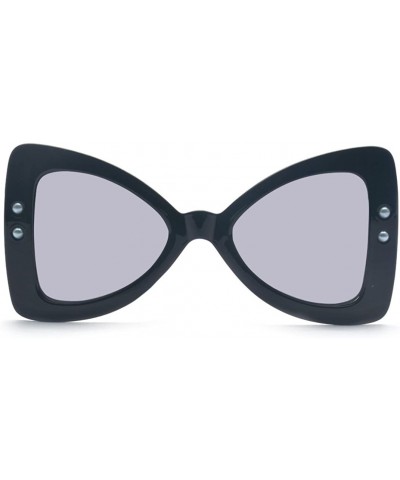 Women's Oversize Large Bow Tie Shape Tinted Lens Butterfly Sunglasses - Black-gray - CU1898YODUO $5.73 Butterfly