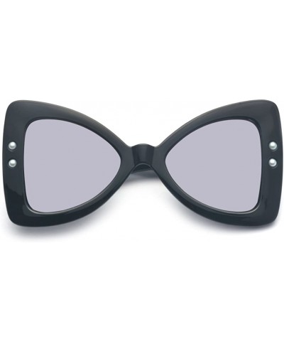 Women's Oversize Large Bow Tie Shape Tinted Lens Butterfly Sunglasses - Black-gray - CU1898YODUO $5.73 Butterfly