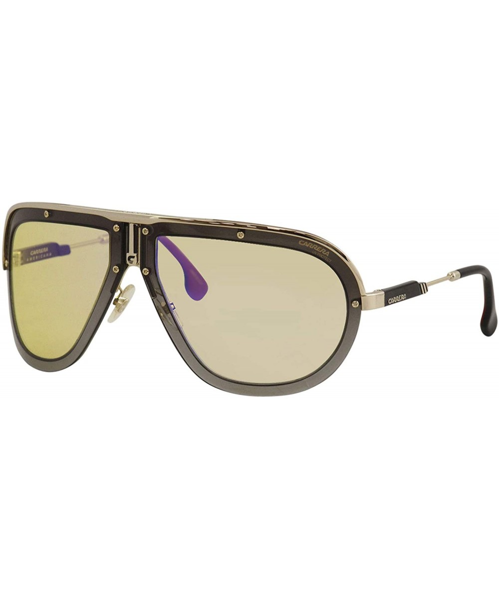 Americana Shield Sunglasses - Gold/Brown - CM188NR7KMC $41.75 Shield